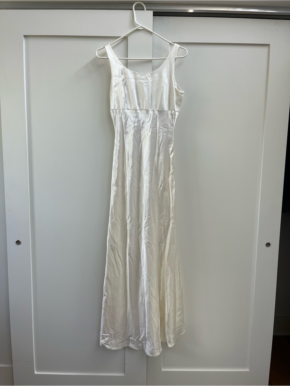 Elegant White Satin Dress